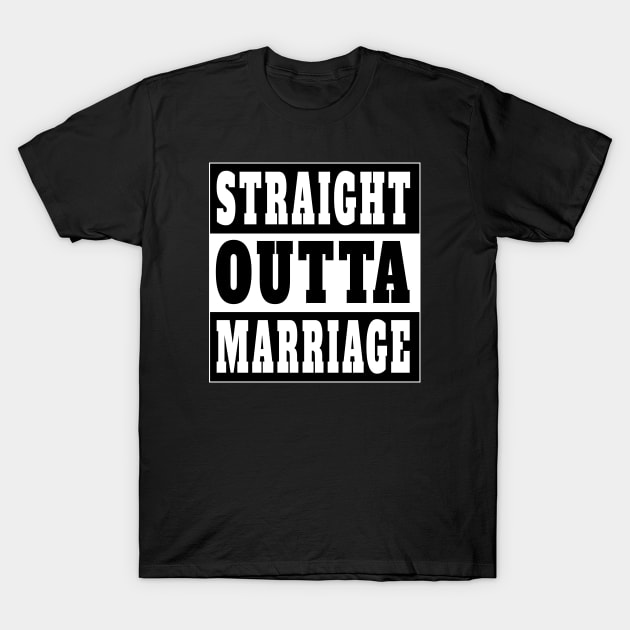 Straight Outta Marriage Funny Divorce Gift T-Shirt by SpaceManSpaceLand